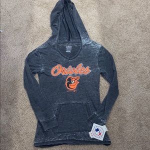 NWT Baltimore Orioles Gray MLB Hooded Shirt M